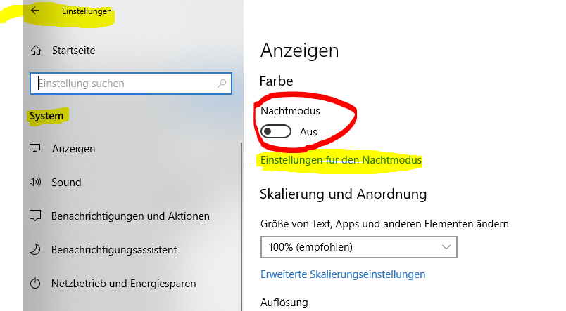 nach win 10 april update bildschirm wird nicht mehr hell