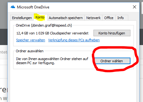 Markierungen auf OneDrive und DateiExplorer