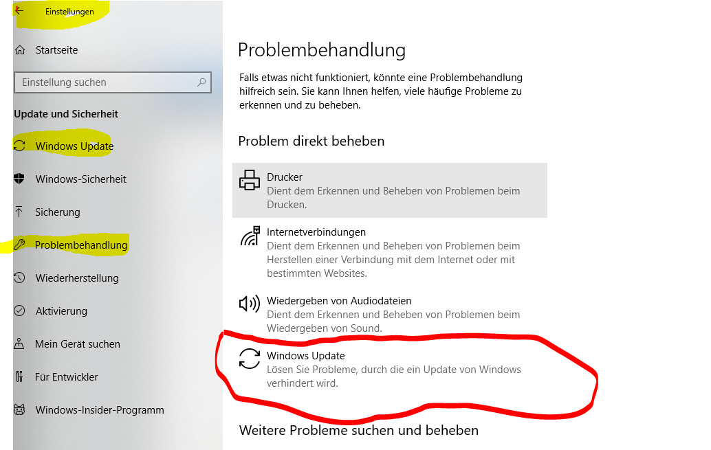 Funktionsupdate für Windows 10 Version 1803 funktioniert nicht richtig!