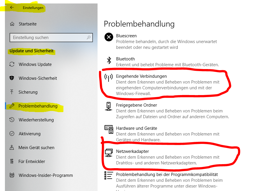Windows 10 verliert Netzwerkverbindung aufgrund "keiner gültigen IP-Konfiguration".