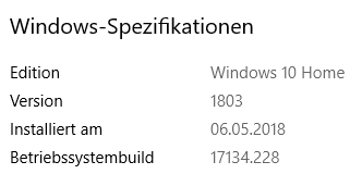 Update auf Windows Version 1703