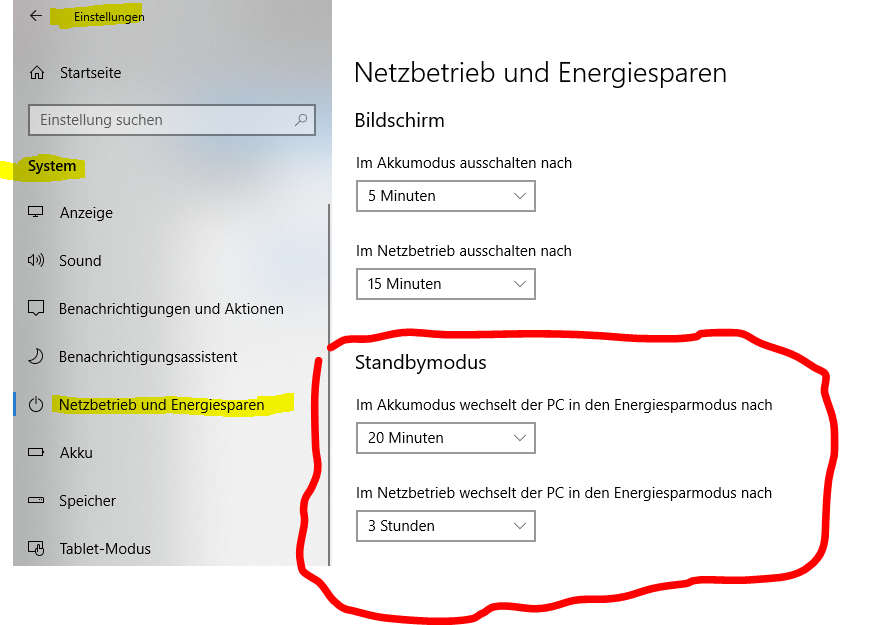 Display schaltet dauernd aus / Standby-Modus