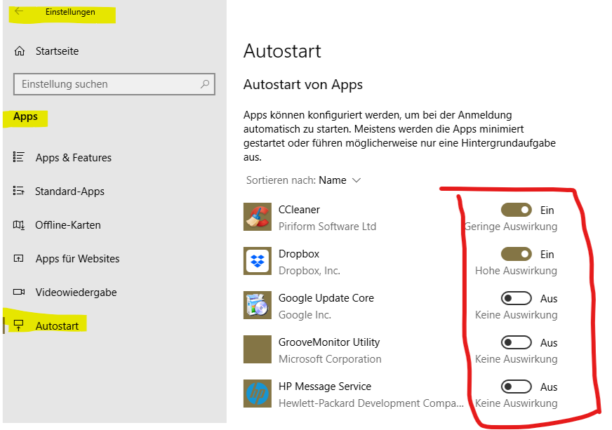 Programm in Autostart einfügen