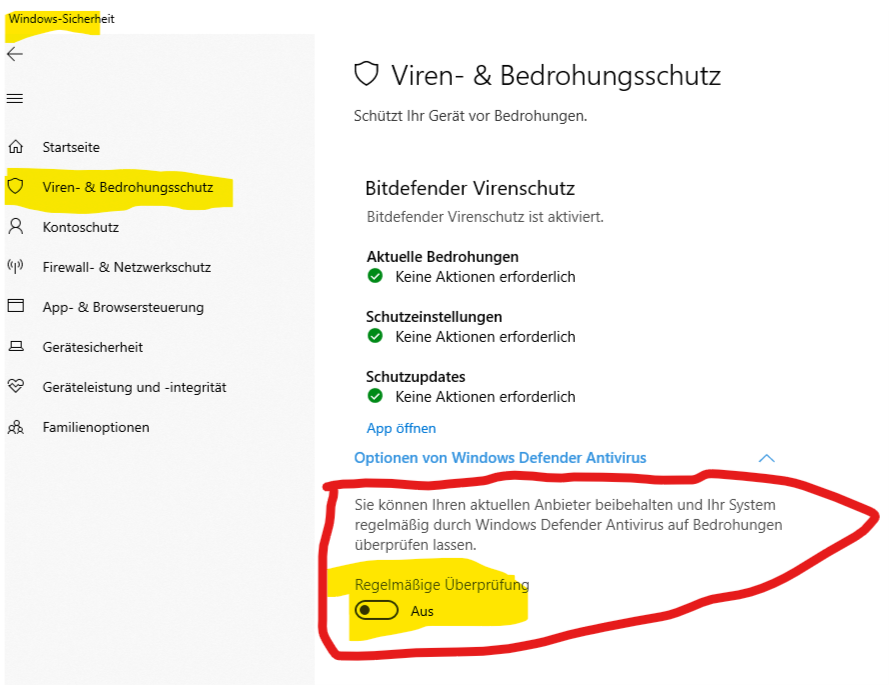 Windows Defender Antivier