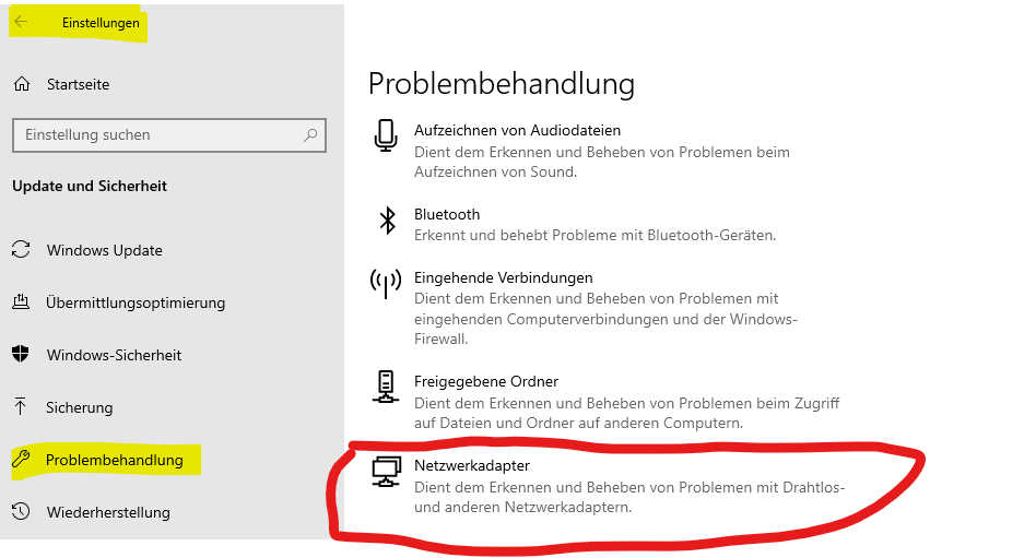 Windows10 verbindet sich nicht mit dem Router/WLan