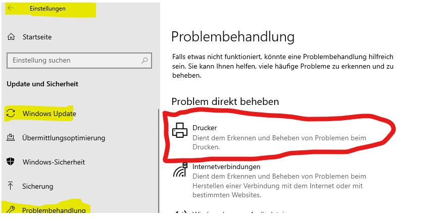 Windows 10 erkennt Drucker nicht