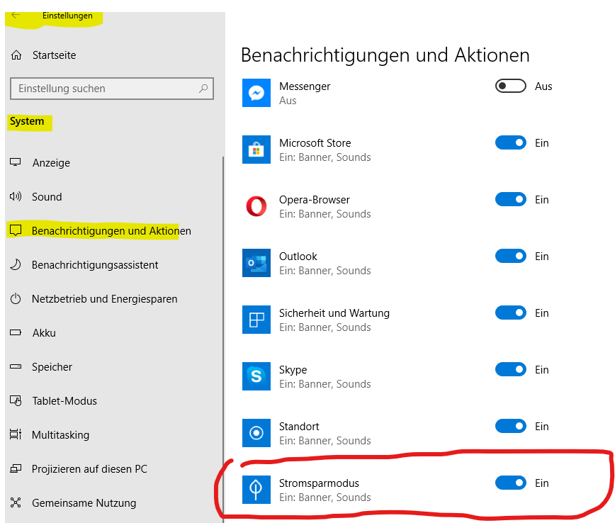 Akku Warnung