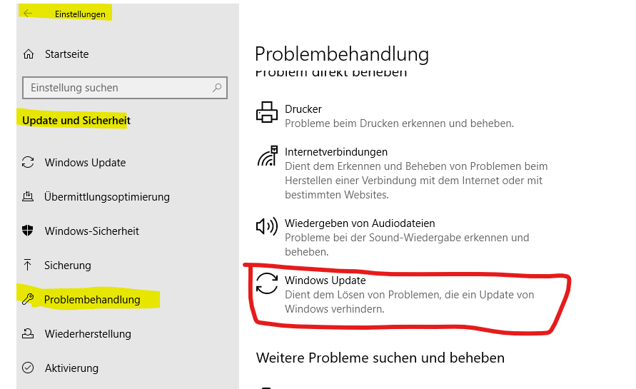 Windows Update Fehler seit Wochen !!!