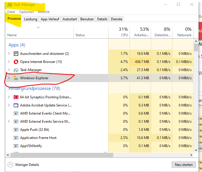 Windows Explorer reagiert nicht