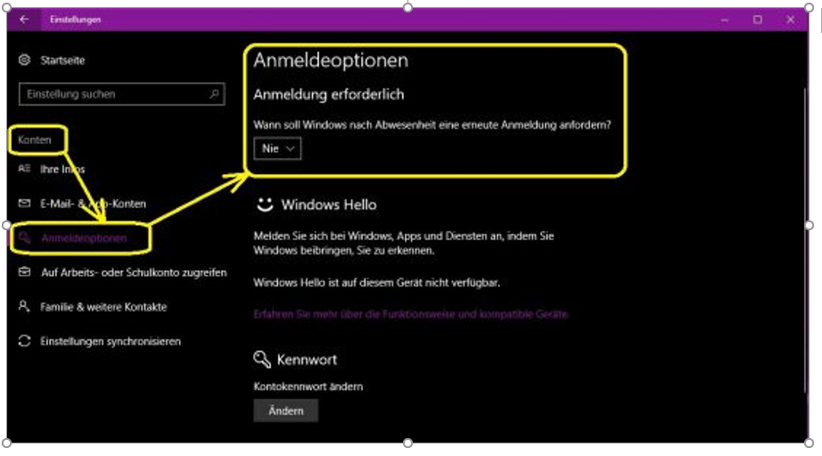 Windows Anmeldung