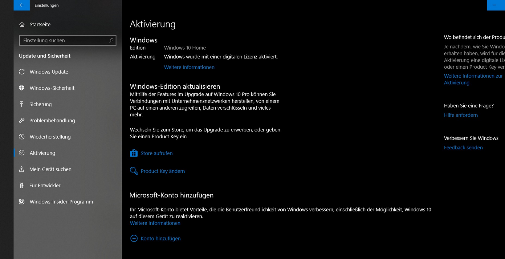 Upgrade auf Windows 10 Pro