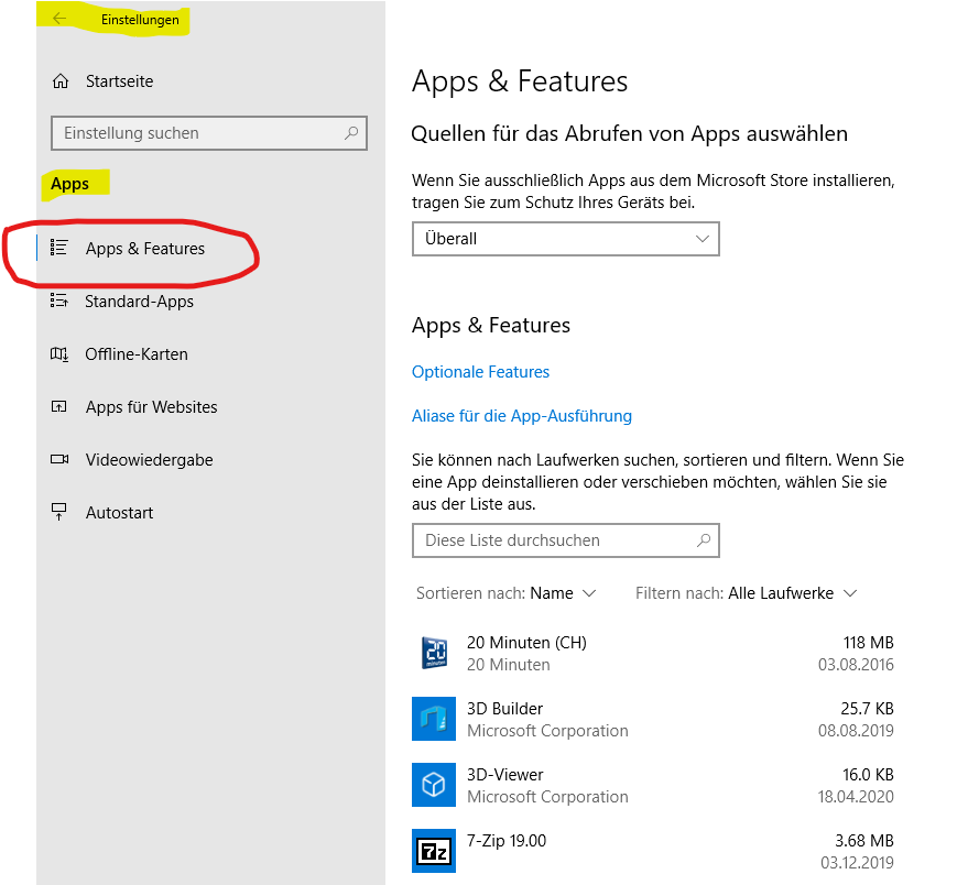 Windows 10 wo finde ich meine Programme?