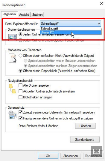 WIN 10 SCHNELLZUGRIFF?