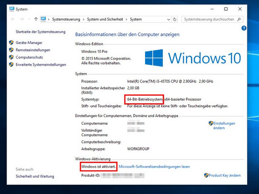 wie kann ich windows 10 32bit betriebssystem auf 64 bit wechseln?