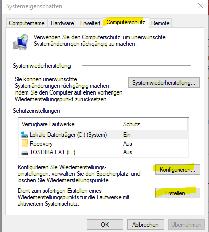 Was genau passiert bei einem Windows 10 Wiederherstellungspunkt?