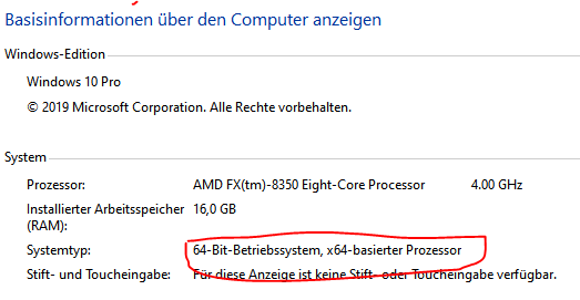 64 Bit wird nicht erkannt?