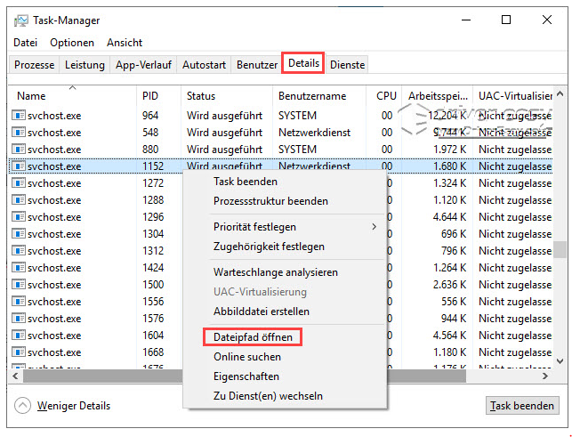 Gerätezuordnungsmanager / svchost / CPU-Auslastung