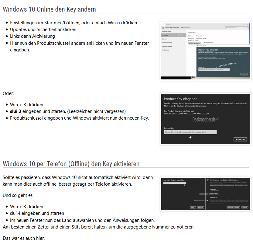 Windows 10 Pro Aktivierung nach HW-Wechsel