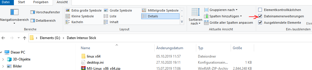Wie disable ich dass das alle Programme in .exe enden und Videos in .mp4 etc?