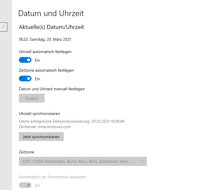 windows 10 uhr falsch?