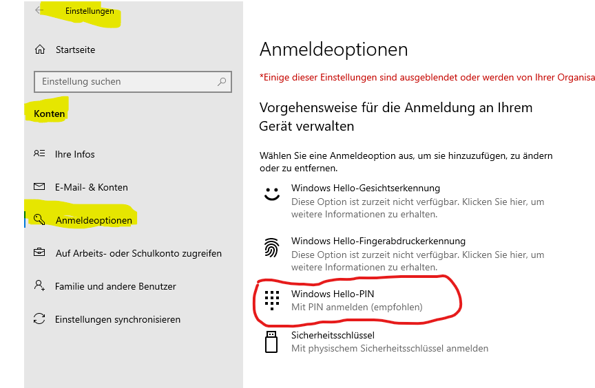 Microsoft Passwort