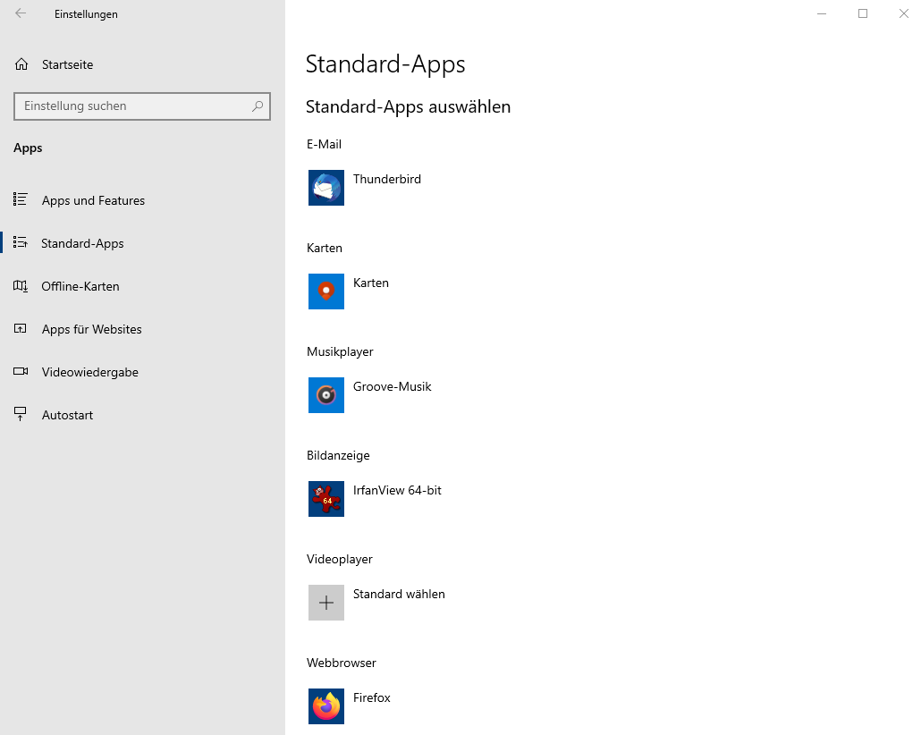 Wie kann ich “irfranView 64“ in Windows 10 als Standardprogramm für die Bildanzeige...
