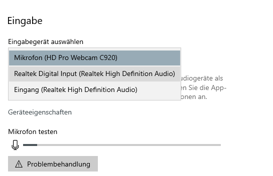 Nur ein Mikro wird erkannt