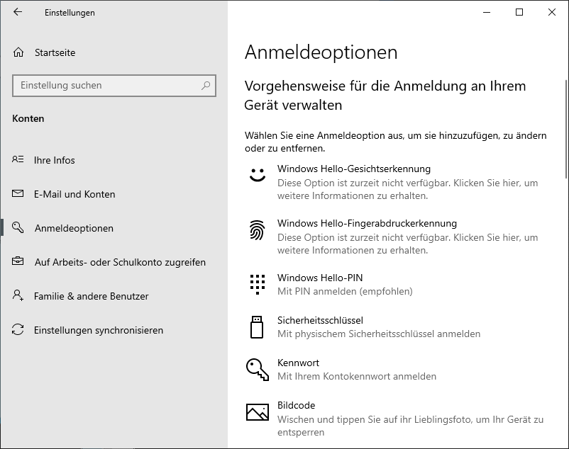 Kennwort bei Start