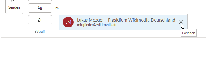 Windows Mail Adressen für die Autovervollständigung