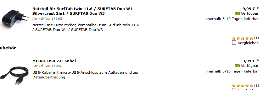 Hallo zusammen ich habe das surftab twin 11.6 st11432-2build 1.0.6 was für ein Ladegerät...