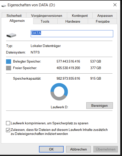 Speicherplatz auf Partition nicht nutzbar