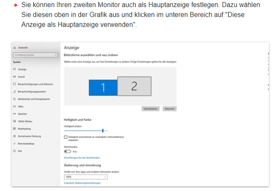Windows Bildschirm 1 Bildschirm 2?