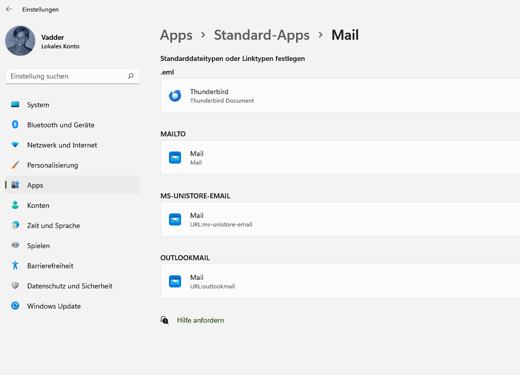 Mail App lässt sich nicht öffnen sondern geht direkt zu Outlook