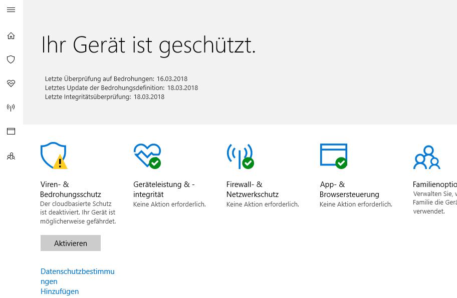 .bin-Dateien bei Windows Defender als zulässige App hinzufügen