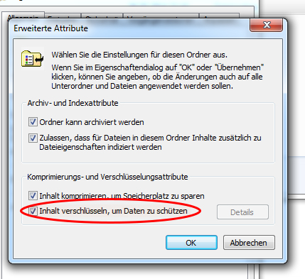 Ordner im Explorer grün markiert mit weissem Häckli bei Windows 10.