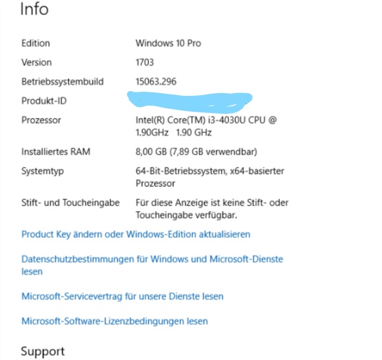 Windows 10 auf älterem asus installiert