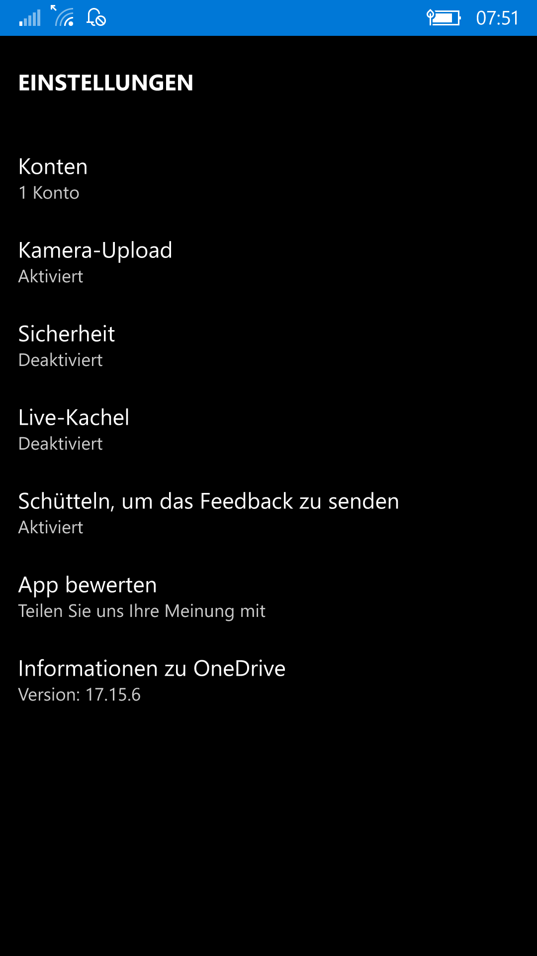 Lumia 950 Fotos werden nicht auf OneDrive snychronisert