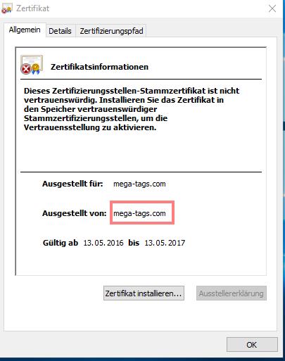 Lästige Fehlermeldung