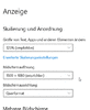 Bildschirm in die Breite gezogen